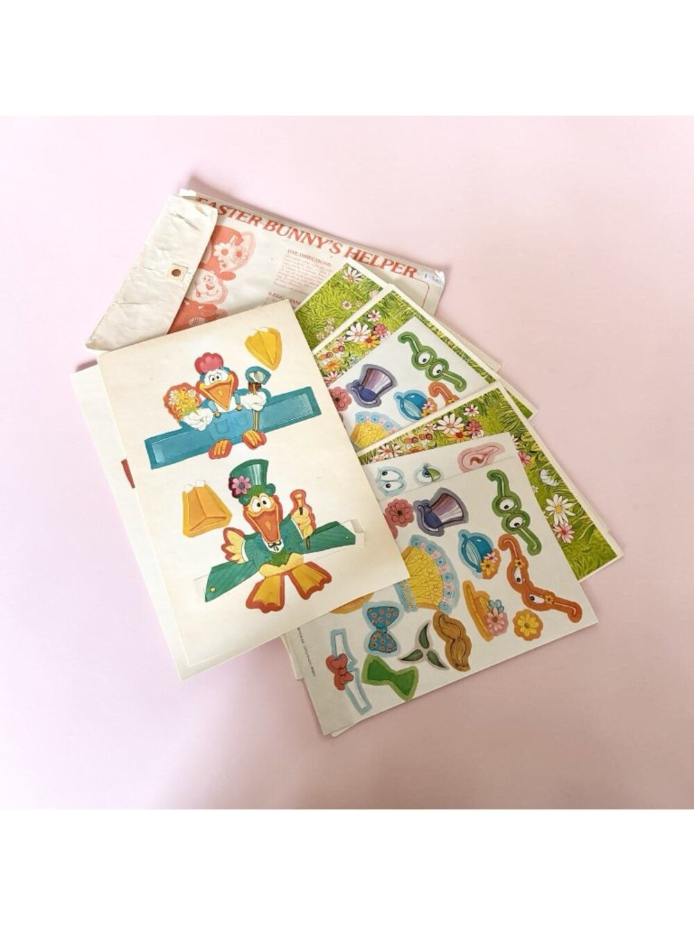 Vintage 1970S Easter Egg Helper Kit Paper Cutouts See! Nostalgia Decorator Craft